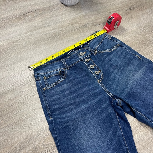 INC International Concepts Dark Blue Straight Leg Jeans with Frayed Hem - Picture 11 of 16